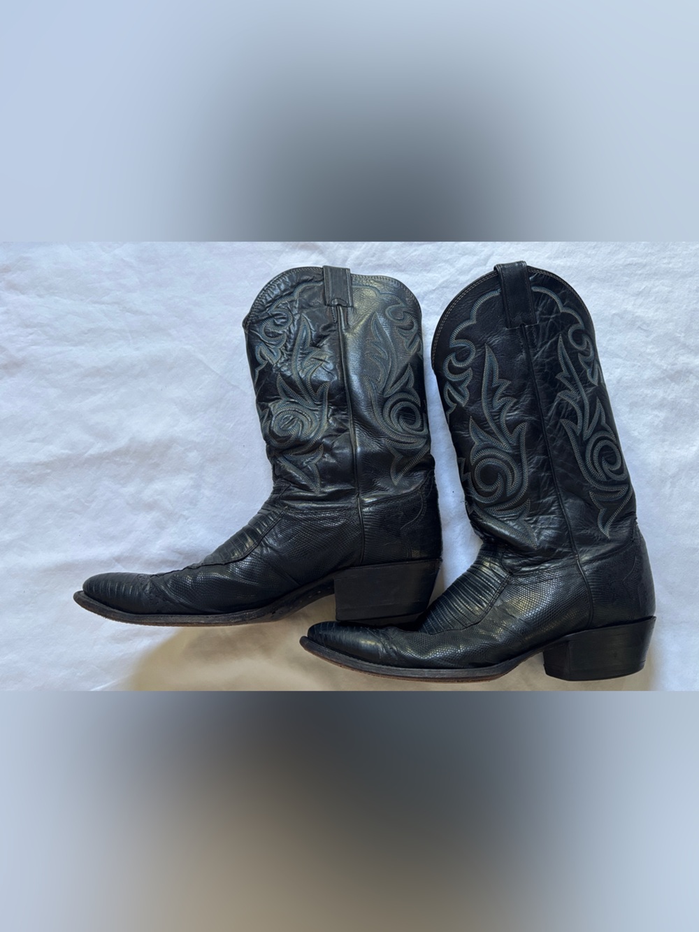 Justin 10280 Black Western Cowboy Boots Men’s 10.5D Leather USA